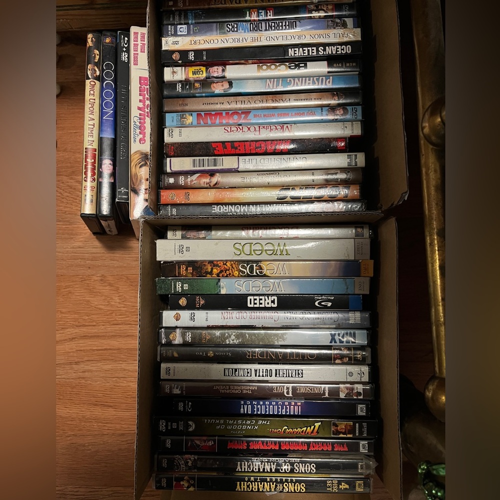Collection of DVDs and Blu-rays